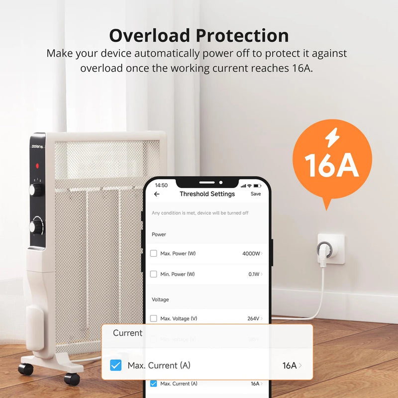 SONOFF S60 EU 16A IPlug Wi-Fi Smart Socket 1-5PCS Overload Protection Smart Scene Remote Control via EWeLink Alexa Google IFTTT