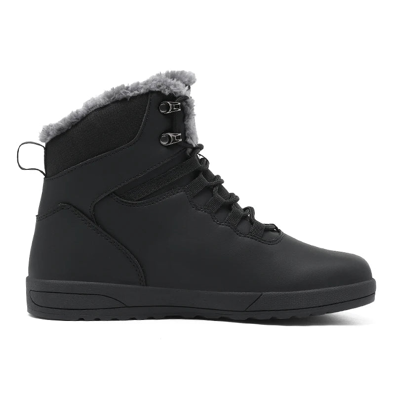 Wide Toe Box Plus Size 49 50 51 52 53 Men's Winter Snow Boots Warm Fleece Lined High Top Non‑Slip Ankle Boots