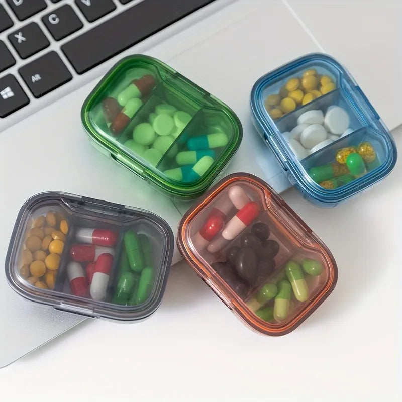 1pc Portable Mini Pill Box for Morning, Noon, And Night, Sealed Medicine Storage for One Week, On-The-Go Medicine Organizer