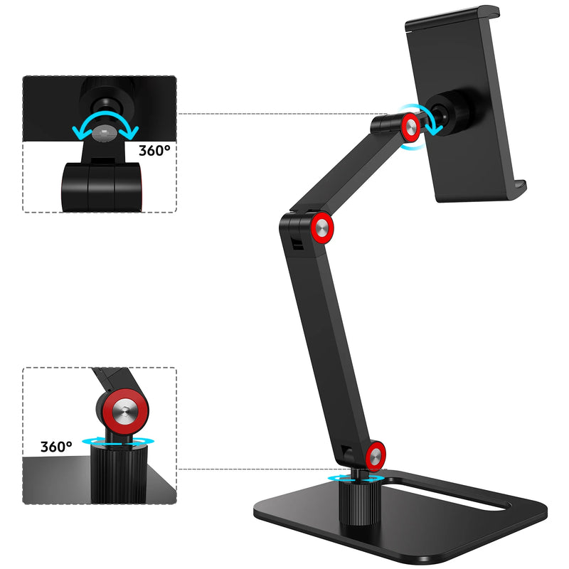 ឈុតស្ព្រីងដែក UPERFECT Ustand D9 អាចបត់បែនបានសម្រាប់តង្កៀបម៉ូនីទ័រចល័តទំហំ 13.3-17.3 អ៊ីញ ដែលអាចលៃតម្រូវបាន 360° អេក្រង់បញ្ឈរខាងក្រៅ