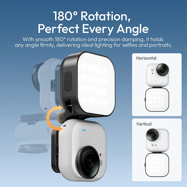 ភ្លើង LED ថត Selfie ម៉ាញេទិកខ្នាតតូច Ulanzi IN07 សម្រាប់ថតវីដេអូ Go Ultra 5600K ជាមួយវីសបង្វិល 180 ដឺក្រេ 1/4 អ៊ីញ