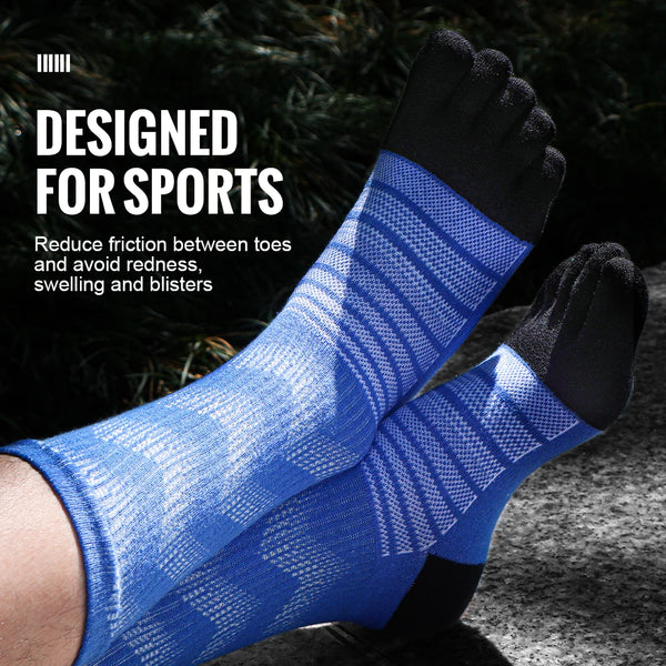 WRELS Merino Wool Thermal Socks for Men Moisture Wicking Thicken Warm Ski Hiking Cushioning Compression Sports Toe Socks