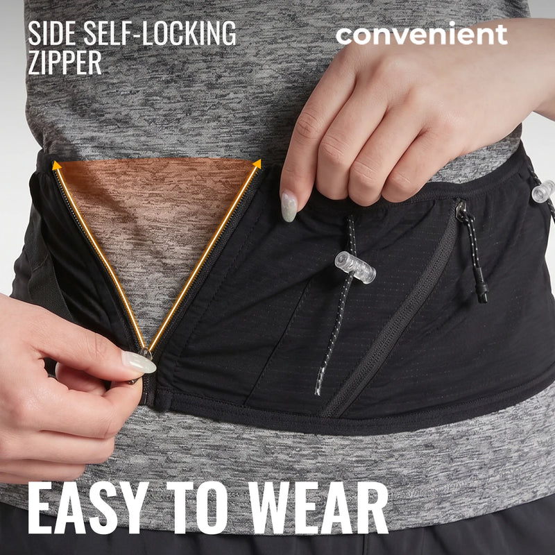 WRELS Running Waist Pack Breathable Slim Workout Belt Adjustable Anti-Slip Outdoor Sports Hiking Men Women Fitness Storage Pack