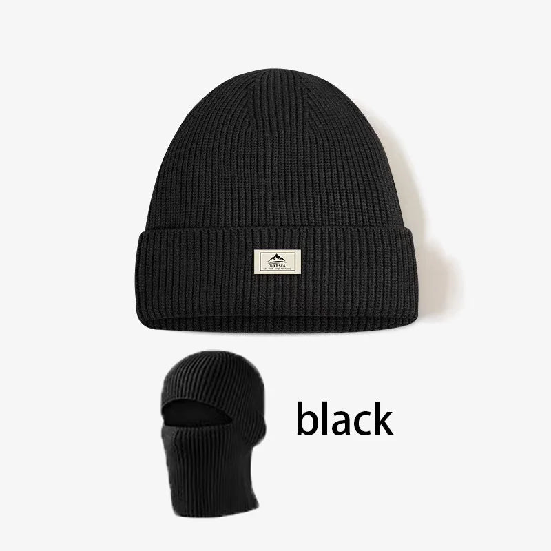 Winter Men's Hats Knitted Wool Hat Windproof And Cold Resistant Head Cover Mask Warm And Cold Hat Outdoor Balaclava Warm Hat