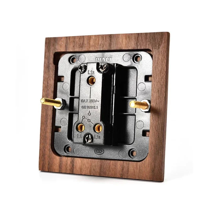DepoGuye High quality retro American light switch socket, pure wood brass toggle switch plate, home &bed wall light switch