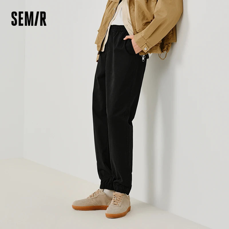 Semir Skinny Pants Men Spring Solid Tapered Slim Fit Commute Basic Versatile Casual Youth Long Trousers