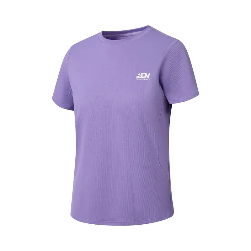 អាវយឺតរត់សម្រាប់នារី Li-Ning មានខ្យល់ចេញចូលបាន ឆ្លុះបញ្ចាំងពន្លឺ ប៉ូលីអេស្ទ័រ 100% ទំហំធម្មតា អាវយឺតដៃខ្លី LiNing Sports ATSW160
