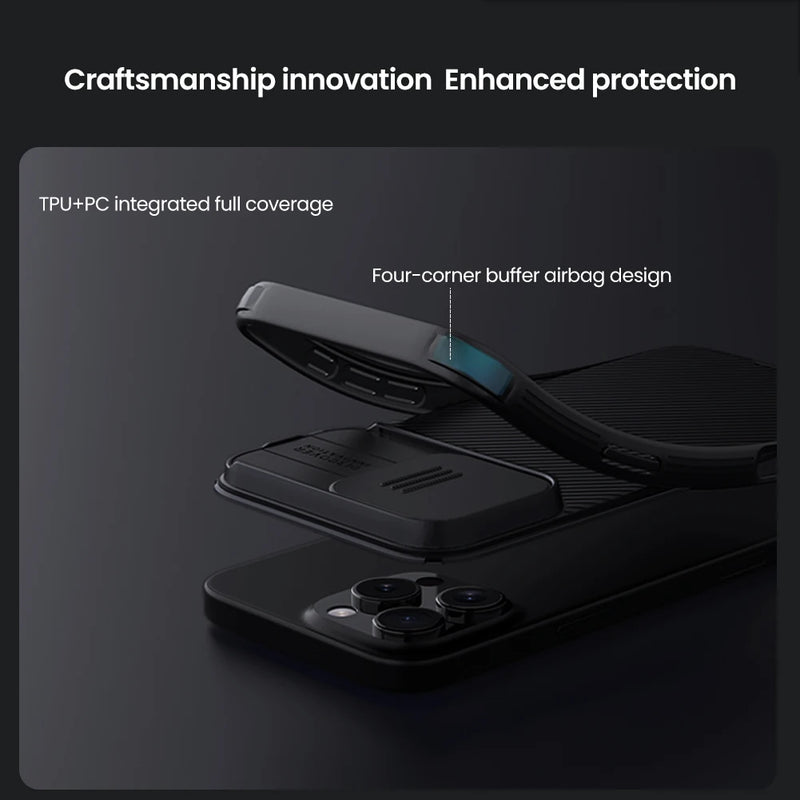 Nillkin For iPhone 16 Pro Max Magsafe Case CamShield Pro Slide Lens Protection Magnetic Back Cover For iPhone 16/ iPhone 16 Pro