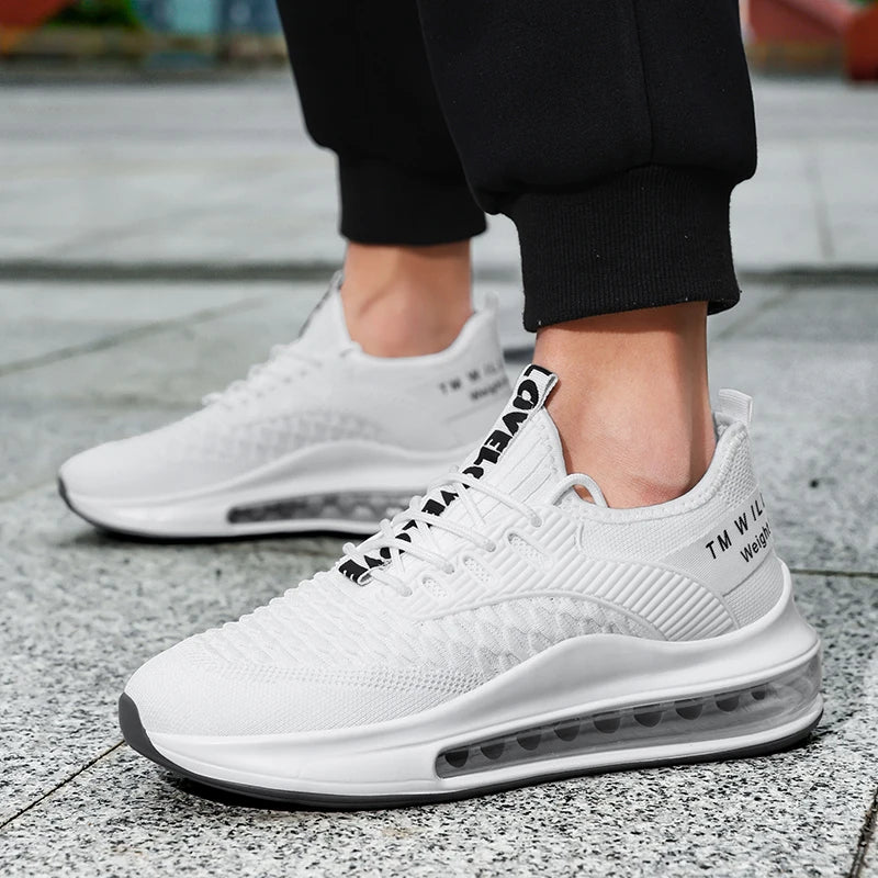 Men's Air Cushion Race Running Shoes Four Seasons Breathable Lightweight casual Sports Shoes Student Outdoor Speed Running Shoes