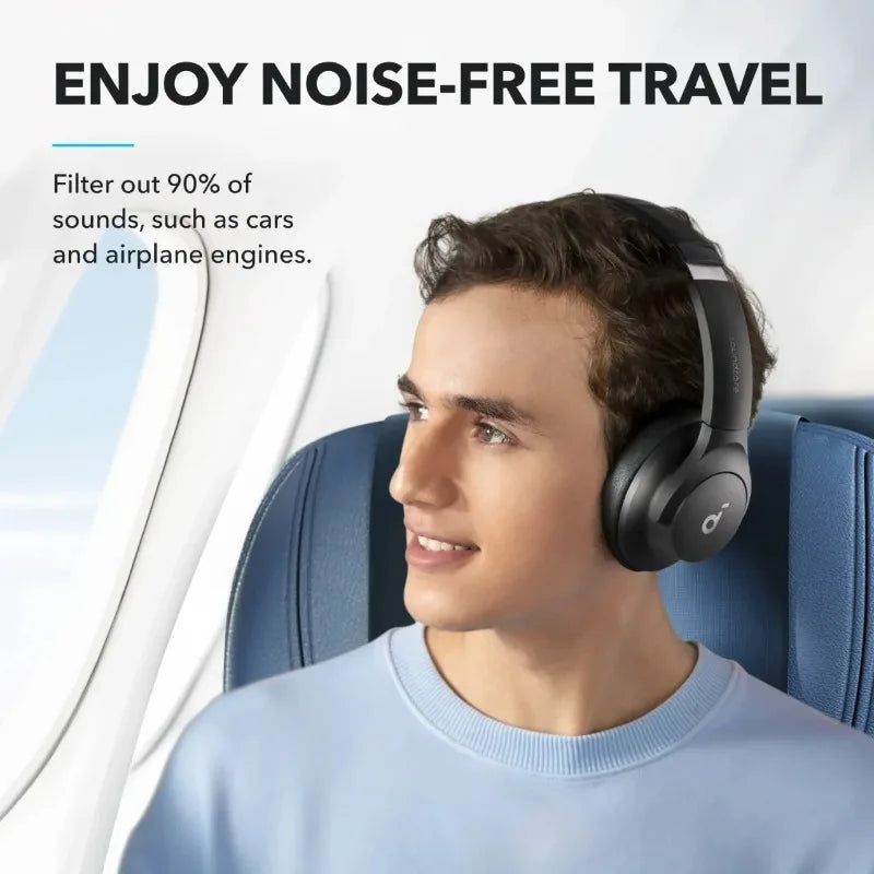 កាសស្តាប់ត្រចៀកប៊្លូធូស Soundcore Q20i ភ្ជាប់ក្បាលជាមួយនឹងការកាត់បន្ថយសំឡេងរំខានសកម្ម និងកាសស្តាប់ត្រចៀកសម្រាប់លេងហ្គេម ANKER