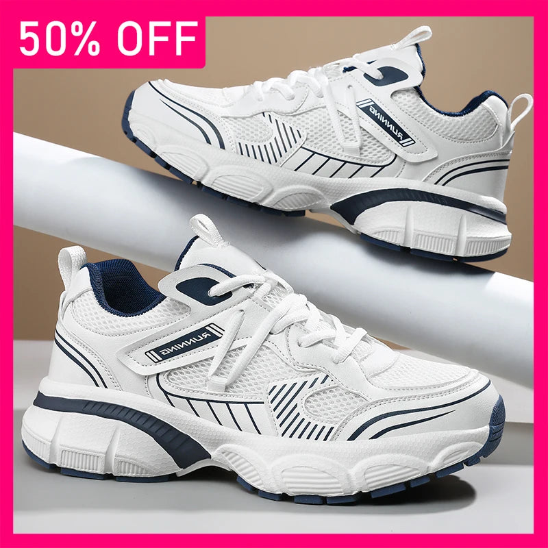 Unisex Sports Shoes Trendy Mesh Breathable Summer Running Shoes New Thick Soled Non Slip Comfortable Versatile Tennis Shoes