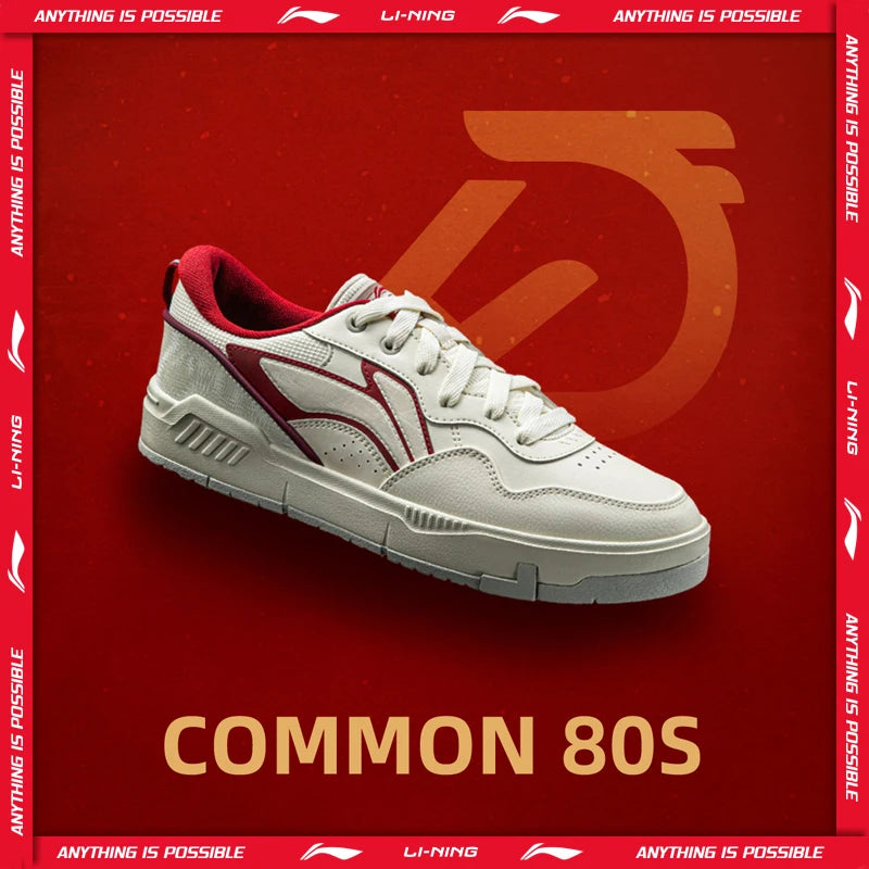 ស្បែកជើងបុរស Li-Ning Common 80s Lifestyle ខ្នើយពីរជាន់ ទន់ ស្រួល រចនាបថ Street Style LiNing Classic Casual Sneakers AGCW013