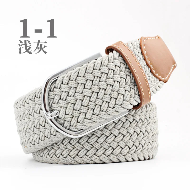 105cm Stretch Woven Belt, Unisex Canvas Belts Fashion Casual Student Belt Women Cinturon Male Waistband.