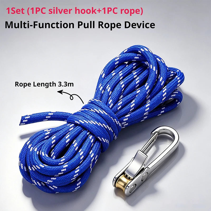 SEAMETAL Aluminum Alloy Tent Rope Tensioner Stainless Steel Self Lock Rope Adjuster Anti-Slip Tarp Tightener Outdoor Accessories