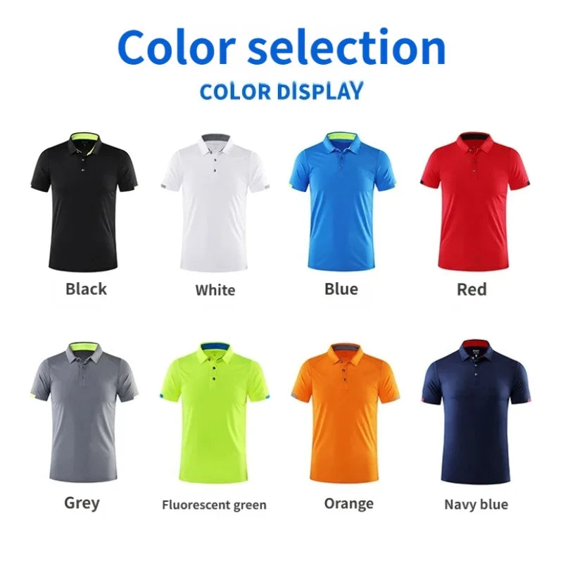 Quick-drying grid Fabric Men's short-sleeved Summer polo shirt  custom logo team cloth   light and breathable  sport business