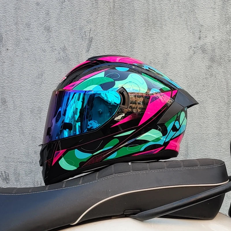 Professional safety double lens racing motorcycle helmet cross country full face helmet capacete DOT approved casco moto