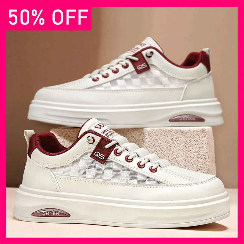 Men Board Shoes Spring New Mesh Breathable Lightweight Soft Sole Anti Slip Youth Fashion Versatile Outdoor Walking Casual Shoes