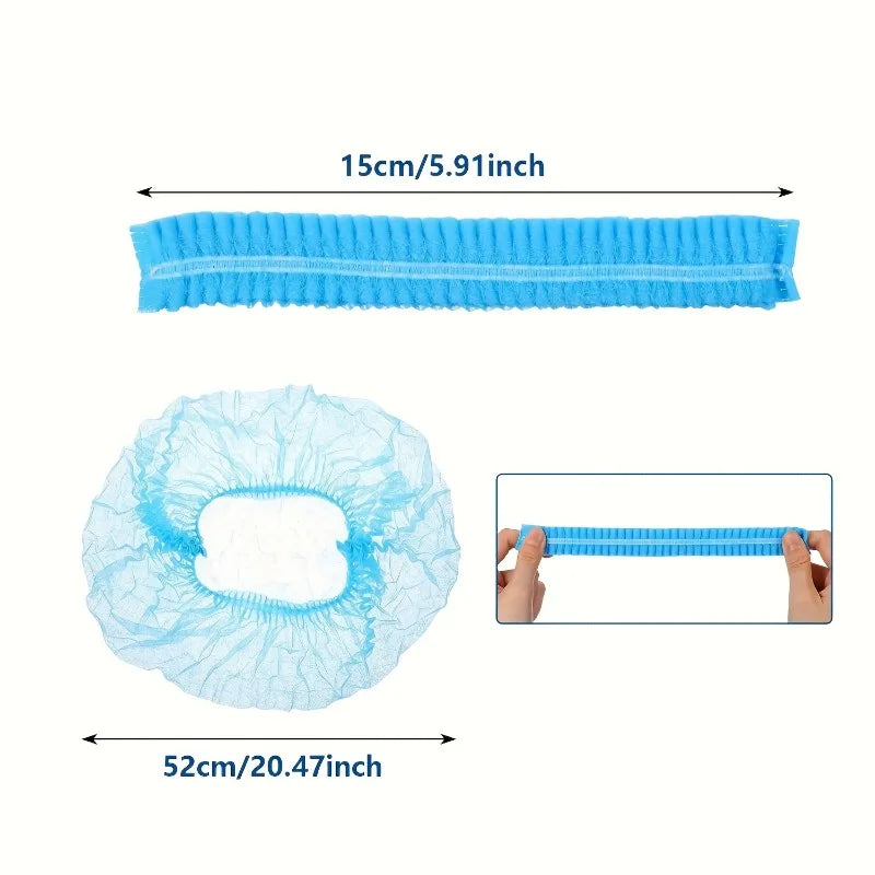 10/20pcs Disposable Non-woven Hat,Kitchen, Factory Hair Net,Workshop Dustproof Breathable Strip Hat,Drawstring Closure.