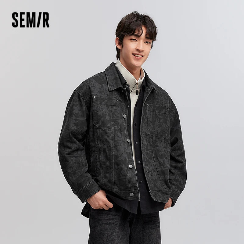 Semir Cotton Jacket Brushed Fabric Workwear Men 2025 Spring Fashion Style Comfortable Casual Outerwear Basic Long Sleeve