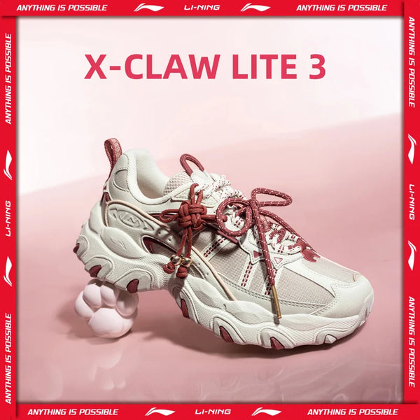 ស្បែកជើង Li-Ning សម្រាប់នារី X-CLAW LITE 3 ទម្ងន់ស្រាល ស្រួលពាក់ ទាន់សម័យ ស្បែកជើងប៉ាតា LiNing បុរាណ ធម្មតា AGCW004