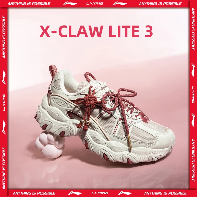 ស្បែកជើង Li-Ning សម្រាប់នារី X-CLAW LITE 3 ទម្ងន់ស្រាល ស្រួលពាក់ ទាន់សម័យ ស្បែកជើងប៉ាតា LiNing បុរាណ ធម្មតា AGCW004