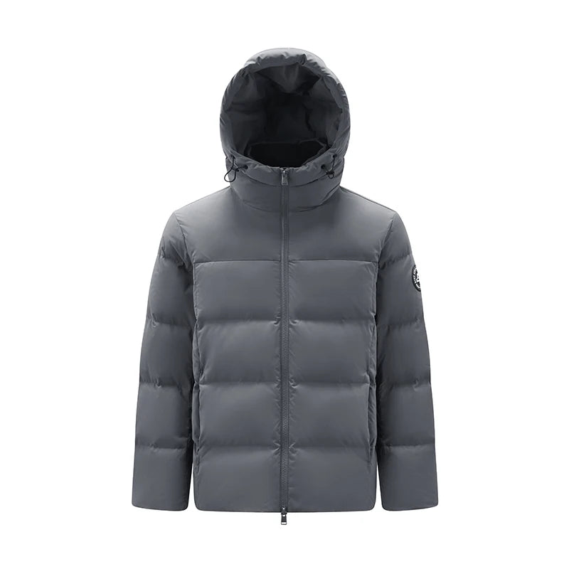Semir Grey Duck Down Jacket Warm Windproof Men 2026 Winter Short Style Loose Fit Daily Wear Cold Weather Outerwear Coat