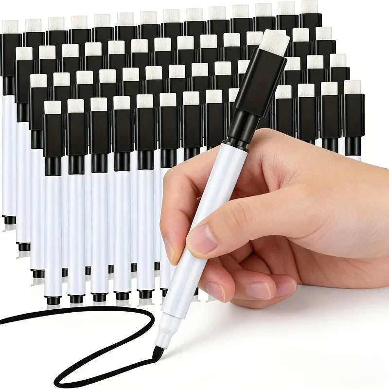 5/10pcs Erasable Whiteboard Marker Pens with Built-In Eraser - Non-Toxic Suitable for Whiteboard, Panels, Plastic Boards.