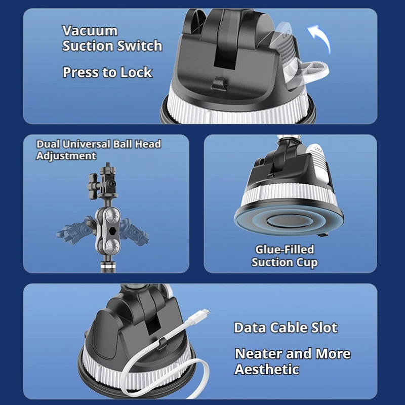 SEAMETAL Suction Cup Car Phone Shooting Stand Magic Arm Car Dashboard Windshield Phone Mount GPS Holder for Car Accessories