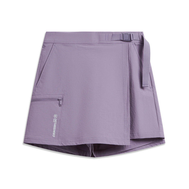 ខោកីឡាក្រៅផ្ទះ Li-Ning សម្រាប់នារី កាត់រាងអក្សរ A ស្ងួតរហ័ស ការពារកាំរស្មីយូវី 88% ប៉ូលីអាមីត 12% អេឡាស្តង់ ខោទ្រនាប់ LiNing Leisure ASKW042