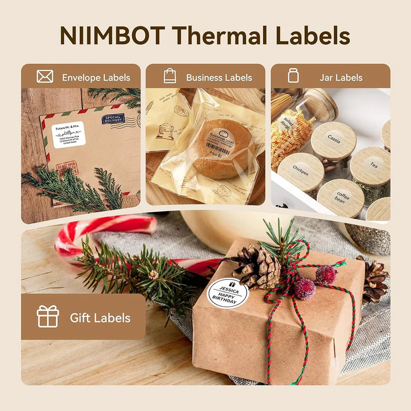 NIIMBOT Thermal Label Paper for B1/B21/B3S/B31 Printer 9 Rolls Set Scratch-resistant Sticker Waterproof Oil-Proof Label Tape
