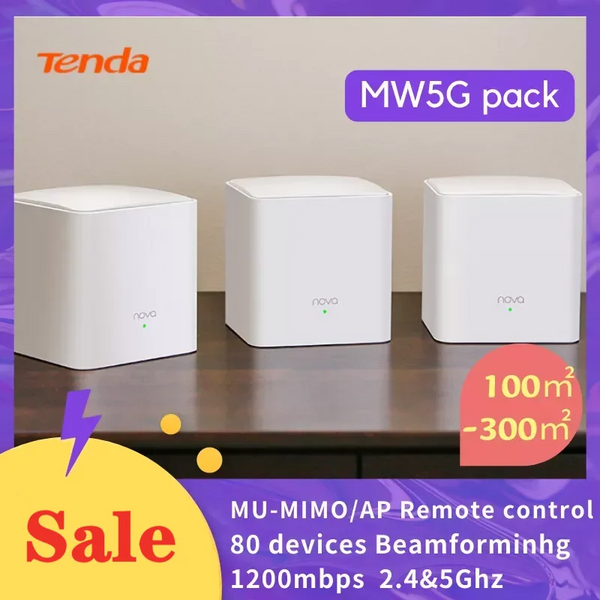 រ៉ោតទ័រវ៉ាយហ្វាយ Tenda Mesh AC1200 2.4&5Ghz MW5G 1200mbps រ៉ោតទ័រ Nova Mesh រហូតដល់ 6000 ហ្វីតការ៉េ រ៉ោតទ័រ Tenda ជំនាន់សកល Gigabit Mesh