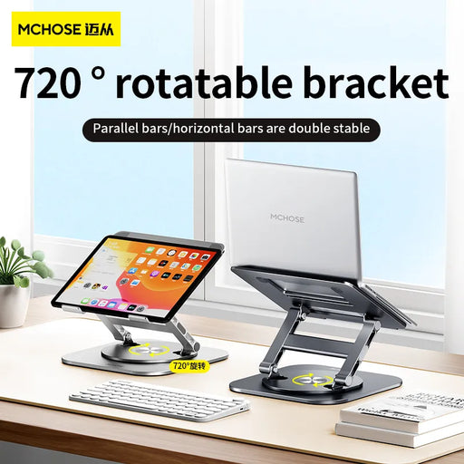 MC 928 Laptop Stand 360° Rotatable Foldable Aluminum Alloy Notebook Holder Compatible 17 Inch Macbook Air Pro Laptop Bracket