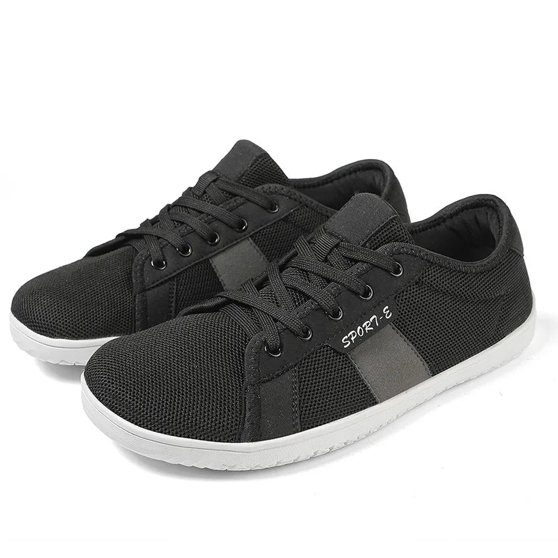 Extra Width Barefoot Shoes Wide Box Toe Shoes Minimalist Nonslip Outdoor Casual Flat Walking Sneakers Zero Drop Breathable Mesh