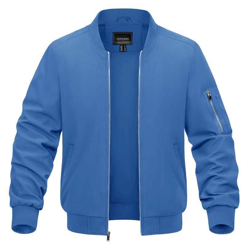 TACVASEN Spring Baseballl Jackets Mens Windbreaker Hiking Trekking Fishing Jackets Outdoor Full Zip Casual Coats Outwear Tops