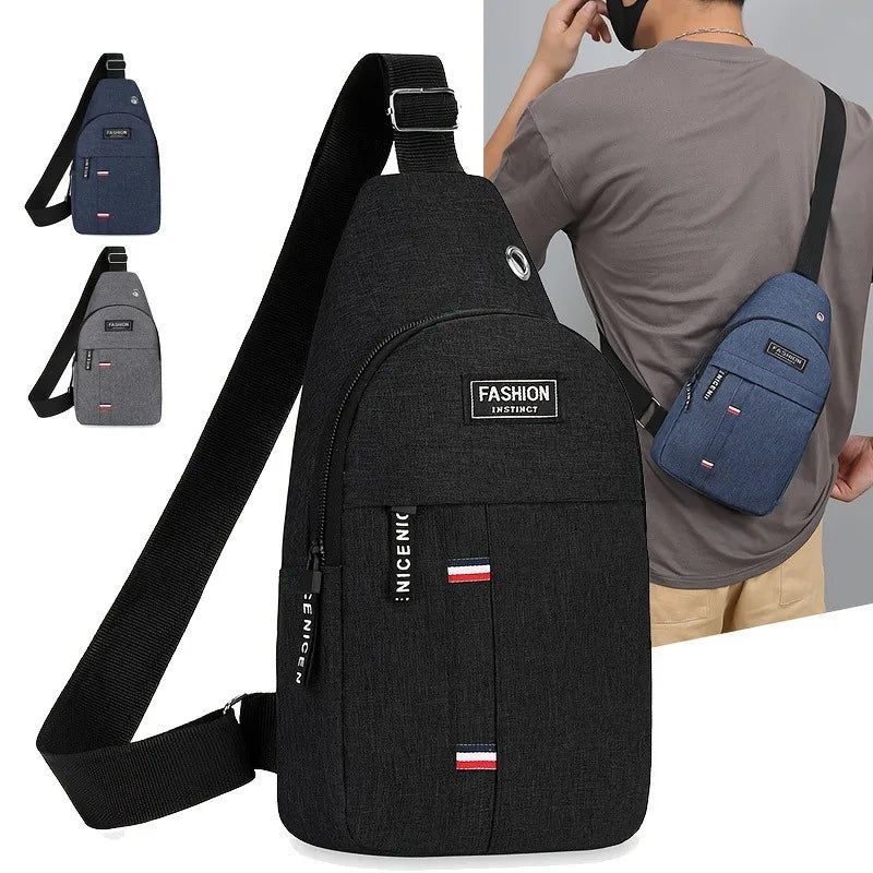 1pc Men's Crossbody Chest Bag Large-capacity Multifunctional Backpack for Travel Sport Camping Phone Charging Sling Bag.