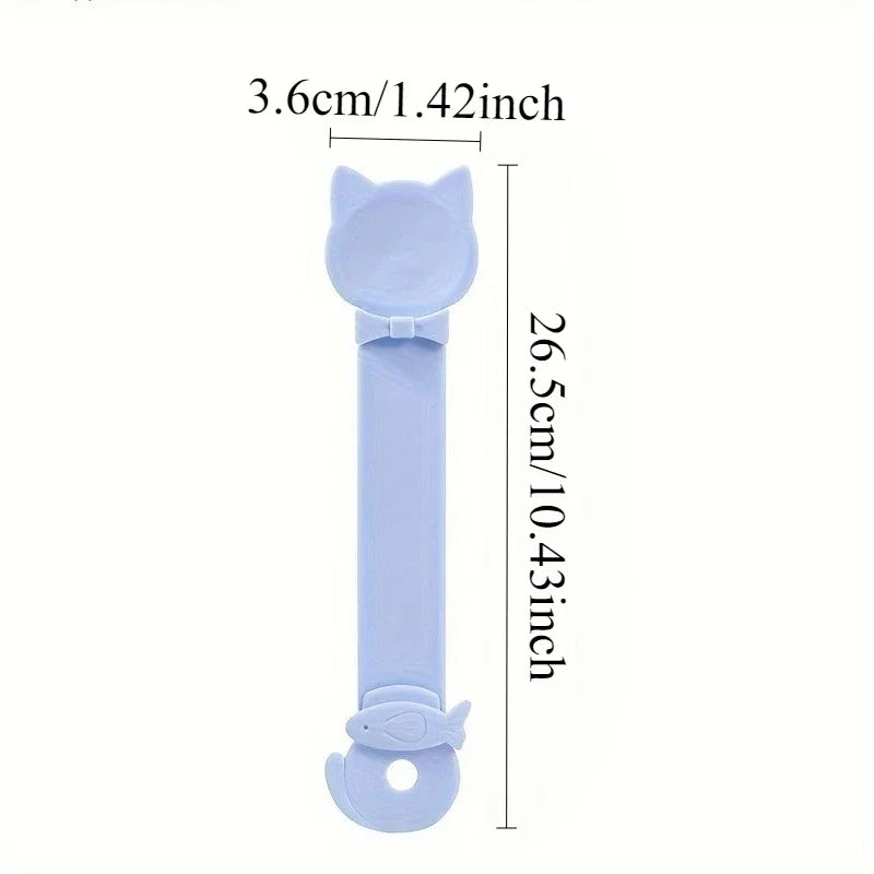 ឧបករណ៍ចែកអាហារសម្រន់ឆ្មាងាយស្រួលច្របាច់ - ឧបករណ៍ចែកអាហារសើមដែលមានចំណុចទាញវែងអាចលិទ្ធបានសម្រាប់ឆ្មា ស្លាបព្រាអាហារសម្រន់សត្វចិញ្ចឹមធ្វើពីផ្លាស្ទិចប្រើប្រាស់បានយូរ អាហារឆ្មា។