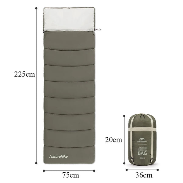 Naturehike 2023 Sleeping Bag Ultralight Spliced Double Zipper Envelope Sleeping Bag Waterproof Hat Winter Camping Sleeping Bag