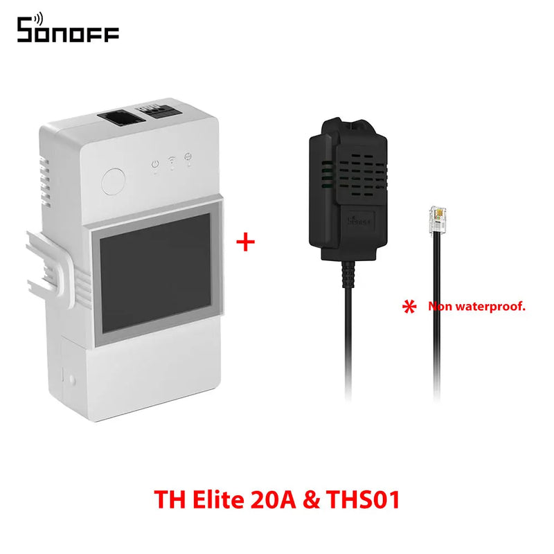 SONOFF TH Elite 16A/20A Smart Temperature & Humidity WiFi Switch Dry Contact Real Time Monitoring via eWeLink Alexa Google
