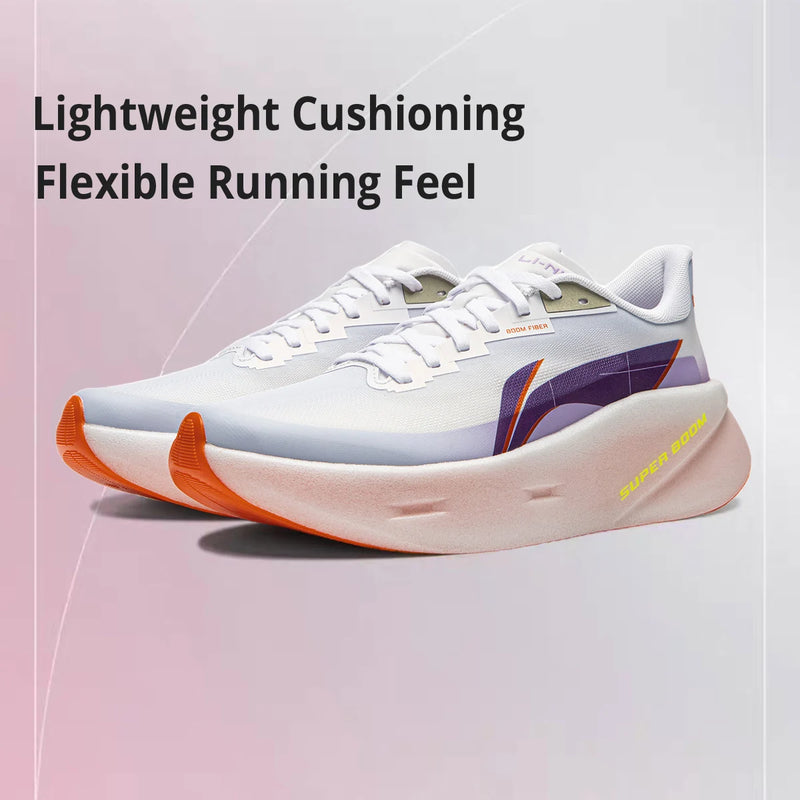 ស្បែកជើងរត់ Li-Ning CHAOYING PRO Cushion សម្រាប់នារី SUPER BOOM ទម្ងន់ស្រាល មានខ្យល់ចេញចូលបានល្អ ស្បែកជើងកីឡាប្រចាំថ្ងៃ LiNing ARBW004