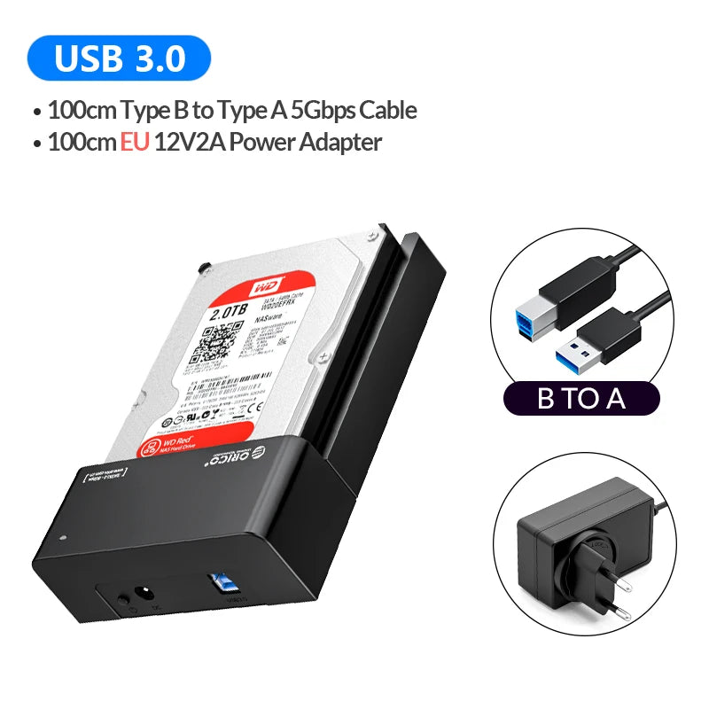 ORICO Single Bay HDD Docking Station SATA to USB 3.0 External Hard Drive Docking Station for 2.5/3.5inch HDD SSD Support UASP
