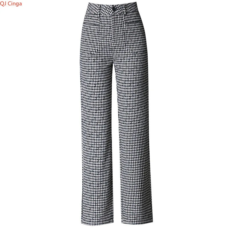 2026 New Collection Women's Mid-Stretch Trousers Commuter-Style Casual Pants for Girls Asian Sizes M-7XL