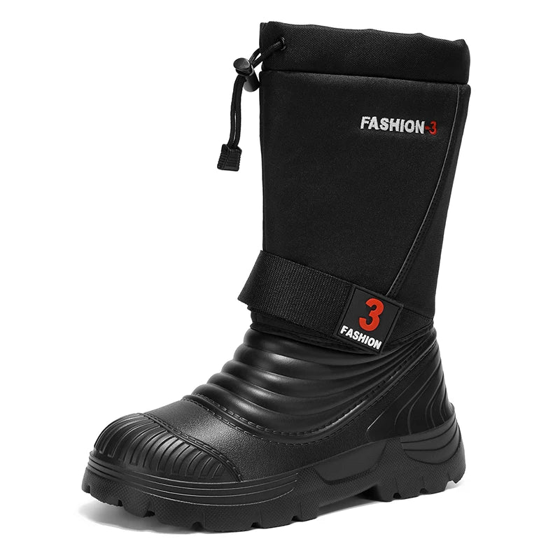 Men's snow boots winter non-slip warm plush Thick sole plus size high top boots fashion Joker outdoor sports casual cotton boots