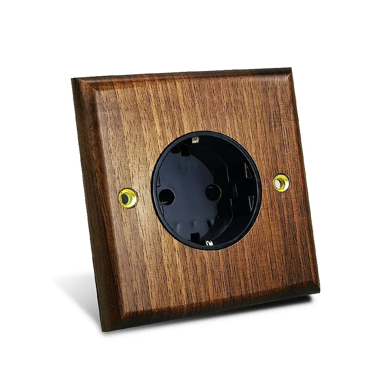 DepoGuye High quality retro American light switch socket, pure wood brass toggle switch plate, home &bed wall light switch