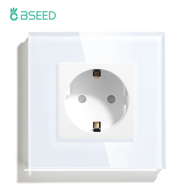 BSEED Touch Light Switches LED Backlight EU Wall Sockets Switches Glass Panel Max.Load 300W 1/2/3Gang 1Way LED Light Switches