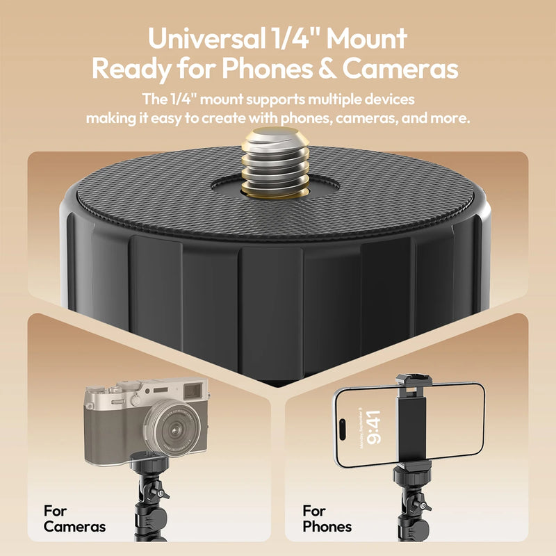 ជើងកាមេរ៉ា Ulanzi MT13 1.9M ដែលអាចបត់បែនបាន Gooseneck សម្រាប់ទូរស័ព្ទដៃ iPhone កាមេរ៉ា Tripod Stand ជាមួយឧបករណ៍បញ្ជាពីចម្ងាយសម្រាប់ Vlog Live