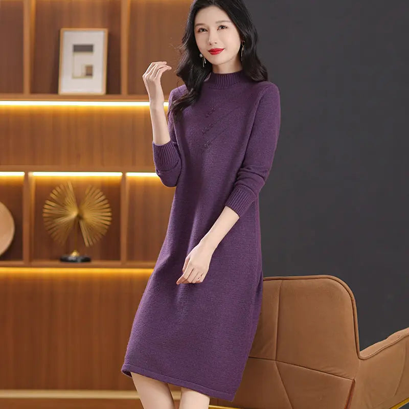 Pull Winter Clothes Woman Warm Woolen Long Dress Turtleneck Spring Autumn Pullover Women’s Sweater Basic Wear Jumper Female