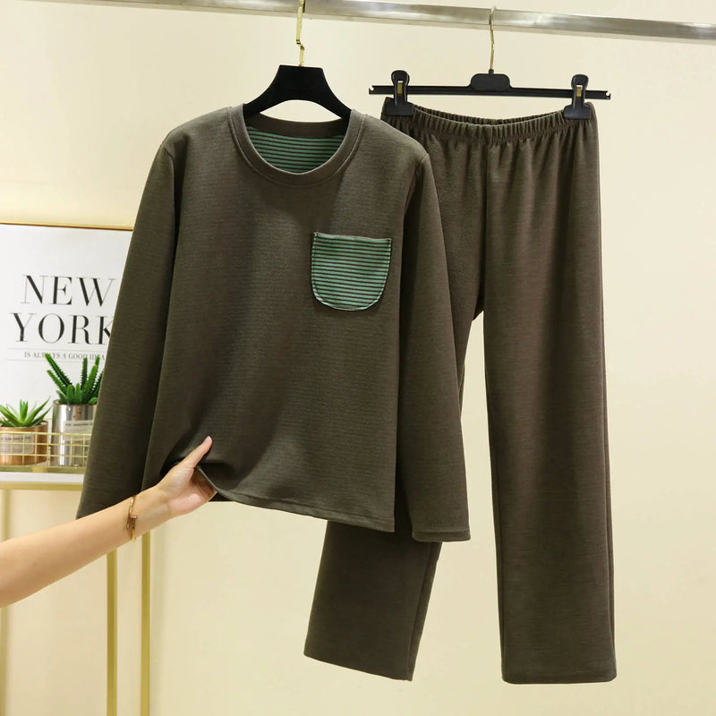 Pijama Feminino New Thicken Fleece Winter Sleepwear Pyjama Big Size De Velvet Warm Pajamas Set Woman Lounge Wear Home Clothes