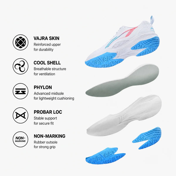 ស្បែកជើងវាយសី Li-Ning Unisex ALMIGHTY V 2.0 ទន់ ធន់នឹងការរអិល ងាយស្រួលពាក់ AYTU001