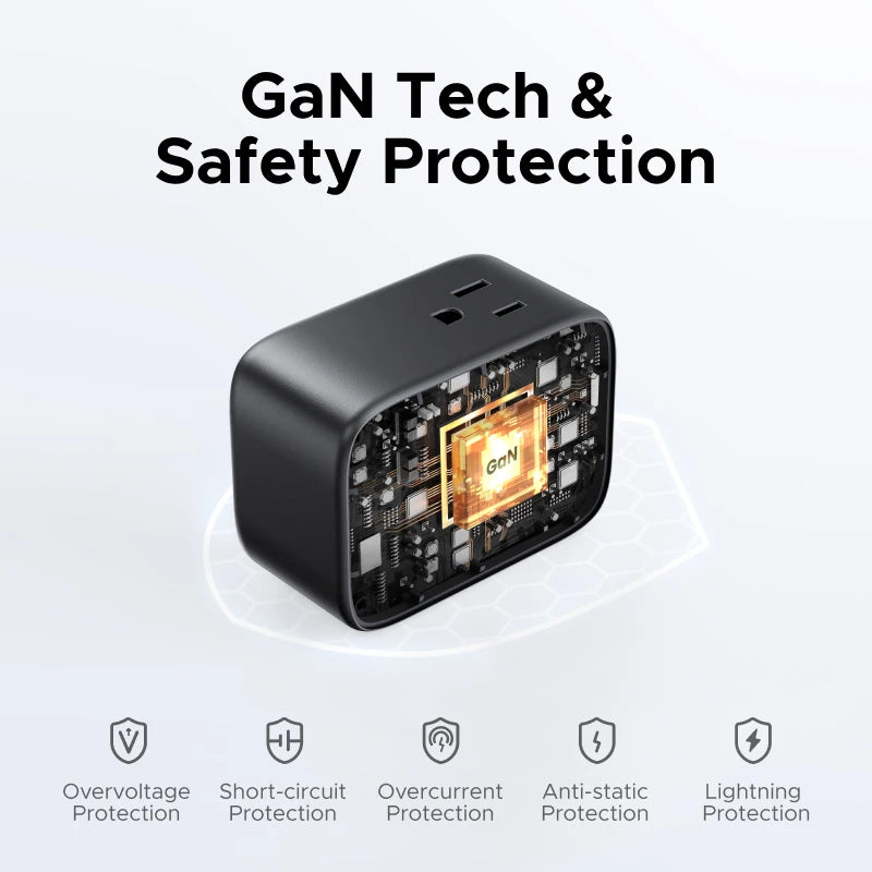 UGREEN Outlet Extender 20W Power Strip with 4 AC Outlets 3 USB A 1 USB C Wall Charger for Home Office Travel 1875W 15A 125V