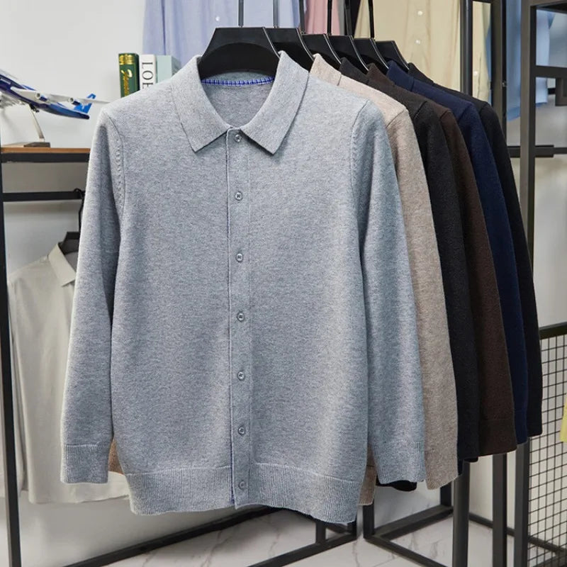 Men's Casual Cardigan Sweater - Button Front Design, Soft Knit Fabric for Daily Office Wear, 6 Colors Available